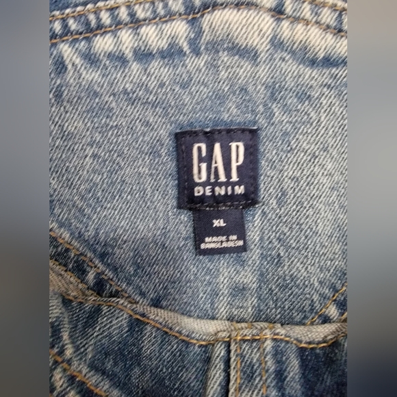 Gap Denim Sz XL Slouchy Overalls Medium Blue - Straight - Picture 5 of 5